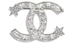Buy CHANEL Classic Double C Rhinestone Star Brooch Silver AB3367-B02390-N5957