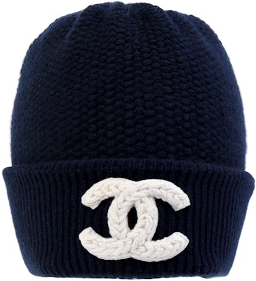 CHANEL Classic Double C White Logo Cashmere Beanie Blue Unisex Couple Style. AA9257-B13357-NP713 Buy CHANEL Classic Double C White Logo Cashmere Beanie Blue Unisex Couple Style. AA9257-B13357-NP713