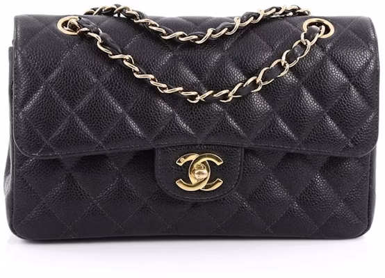 Chanel Classic Double Flap Quilted Caviar Gold-tone Small Black/Burgundy Lining Buy Chanel Classic Double Flap Quilted Caviar Gold-tone Small Black/Burgundy Lining