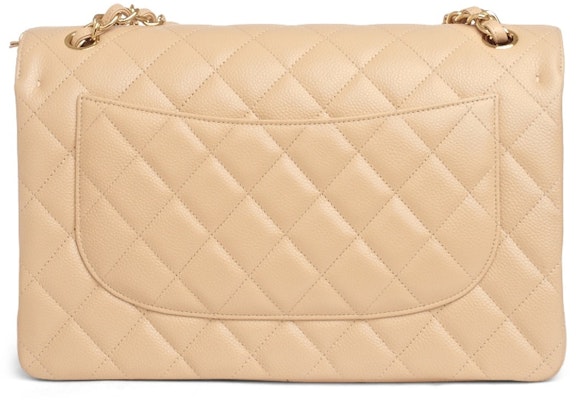 Chanel Classic Double Flap Quilted Caviar Gold-tone Jumbo Beige Order Chanel Classic Double Flap Quilted Caviar Gold-tone Jumbo Beige