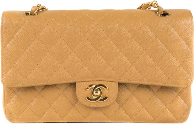 Chanel Classic Double Flap Quilted Caviar Medium Beige Buy Chanel Classic Double Flap Quilted Caviar Medium Beige