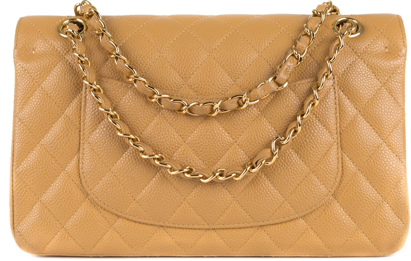 Order 香奈儿经典小羊皮中号米色双翻盖包