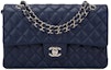 Buy Chanel Classic Double Flap Quilted Caviar Silver-tone Medium Navy Blue