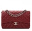 Buy Chanel Classic Double Flap Quilted Caviar Silver-tone Jumbo Dark Red