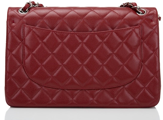 Chanel Classic Double Flap Quilted Caviar Silver-tone Jumbo Dark Red Order Chanel Classic Double Flap Quilted Caviar Silver-tone Jumbo Dark Red