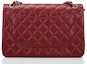 Order Chanel Classic Double Flap Quilted Caviar Silver-tone Jumbo Dark Red