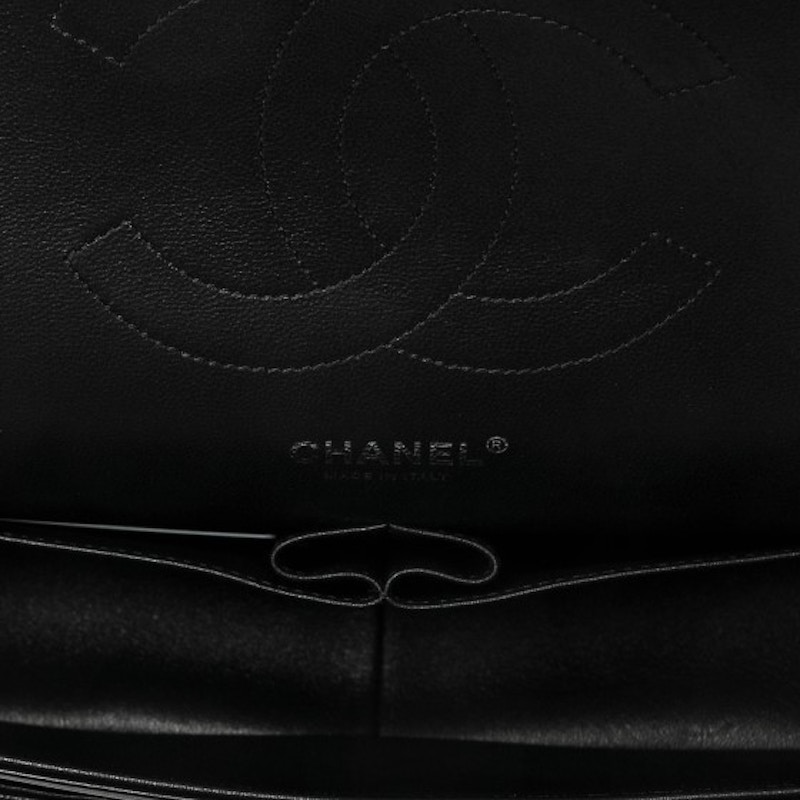 Lookbook 샤넬 클래식 2.55 빅사이즈 쭈글 가죽 블랙
