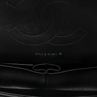 Lookbook Chanel Jumbo So Black Quilted Crumple Calfskin Double Flap Gunmetal
