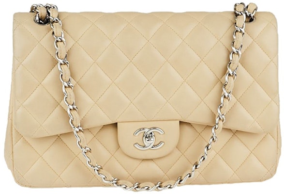 Chanel Classic Double Flap Quilted Jumbo Beige Buy Chanel Classic Double Flap Quilted Jumbo Beige