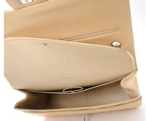 Chanel Classic Double Flap Quilted Jumbo Beige Lookbook Chanel Classic Double Flap Quilted Jumbo Beige