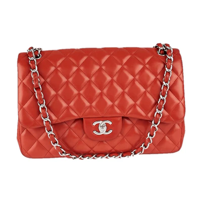 Chanel Classic Double Flap Quilted Jumbo Calfskin Red