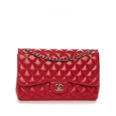 Chanel Classic Double Flap Quilted Jumbo Dark Red