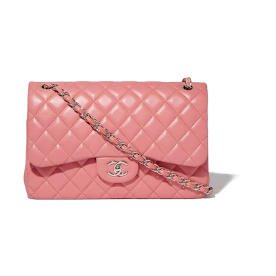Chanel Classic Double Flap Quilted Jumbo Pink