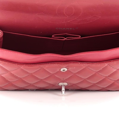 Chanel Classic Double Flap Quilted Jumbo Red Lookbook Chanel Classic Double Flap Quilted Jumbo Red