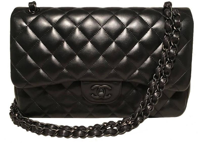 Chanel Classic Double Flap Quilted Lambskin 2.55 Jumbo So Black