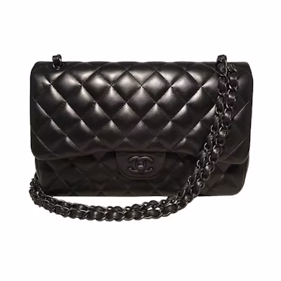 Chanel Classic Double Flap Quilted Lambskin 2.55 Jumbo So Black