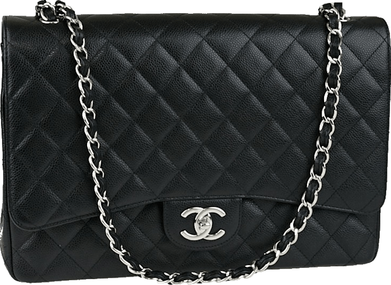 Chanel Classic Double Flap Quilted Maxi Caviar Black