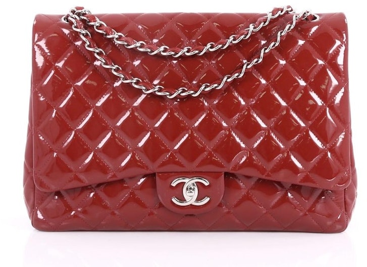 chanel-classic-double-flap-quilted-maxi-red