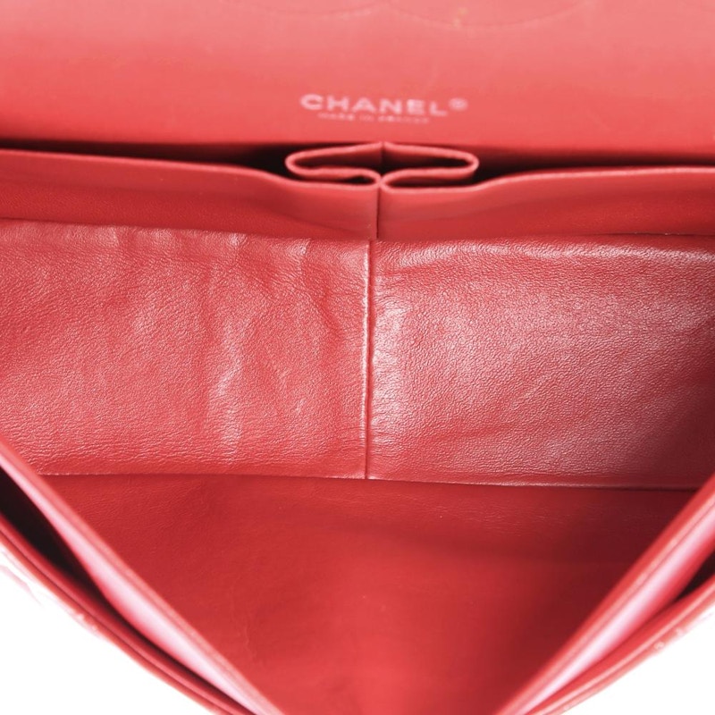 Lookbook シャネル クラシック ダブルフラップ キルティング マキシ レッド