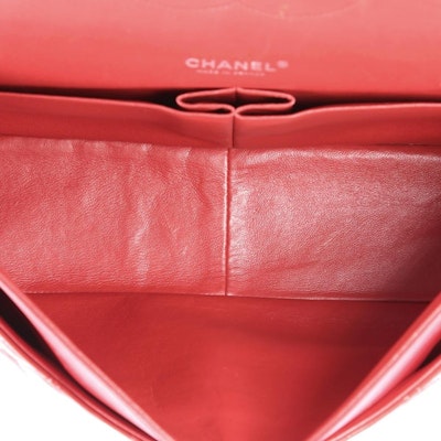 Chanel Classic Double Flap Quilted Maxi Red Lookbook Chanel Classic Double Flap Quilted Maxi Red