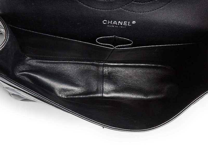 Order Chanel Classic Double Flap Quilted Patent Leather Jumbo Abu Gelap