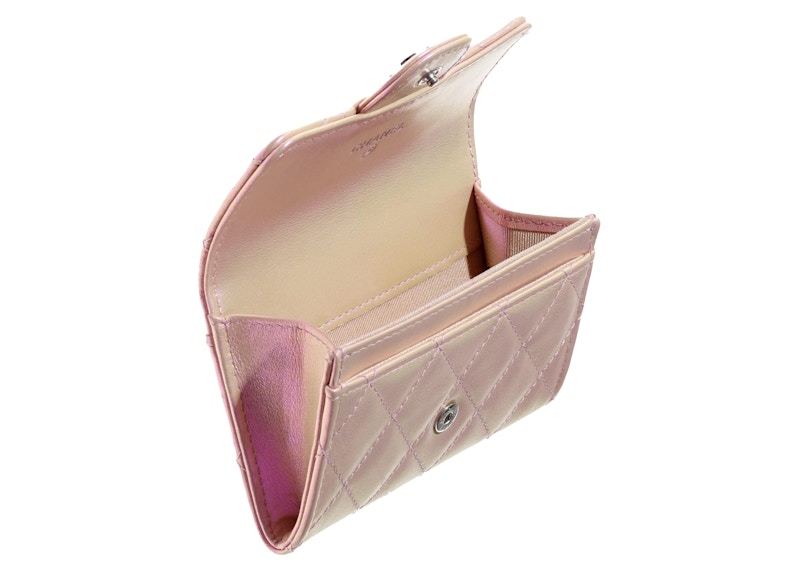 Lookbook 香奈儿经典翻盖卡包 浅粉色