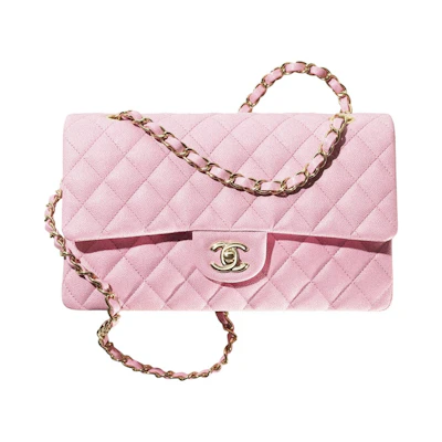 Chanel Classic Flap Handbag Medium 22S Calfskin Pink