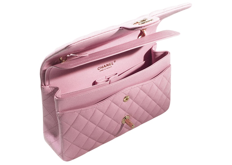 Lookbook Tas Chanel Classic Flap 22S Kulit Sapi Medium Merah Muda