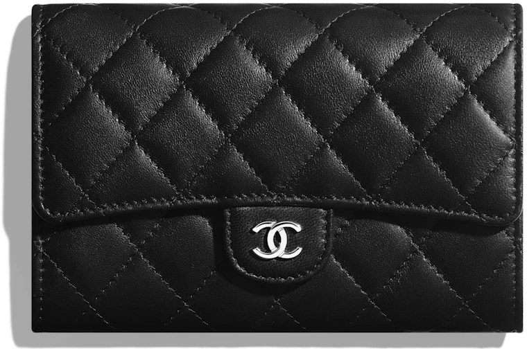 chanel-classic-flap-wallet-quilted-lambskin-silver-tone-black