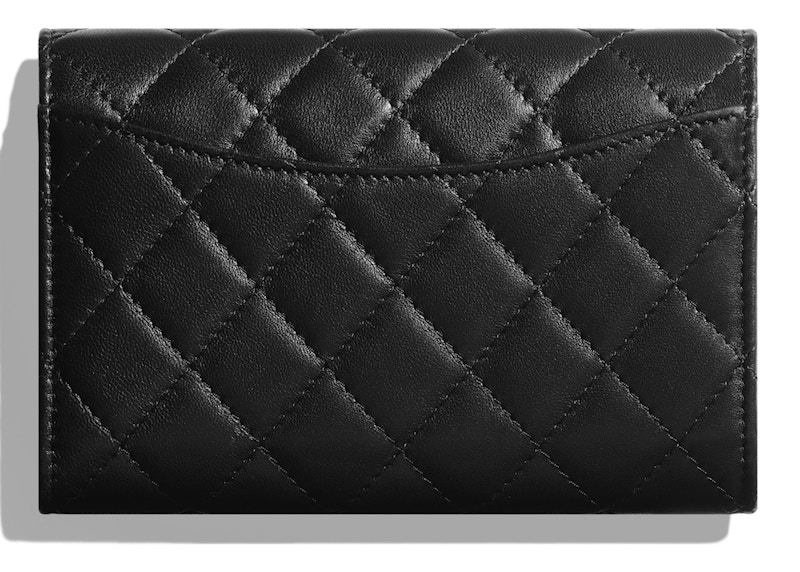 Order Chanel Dompet Flap Klasik Kulit Domba Quilted Warna Perak Hitam