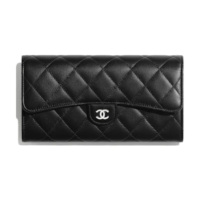 Chanel Classic Flap Wallet Quilted Long Black
