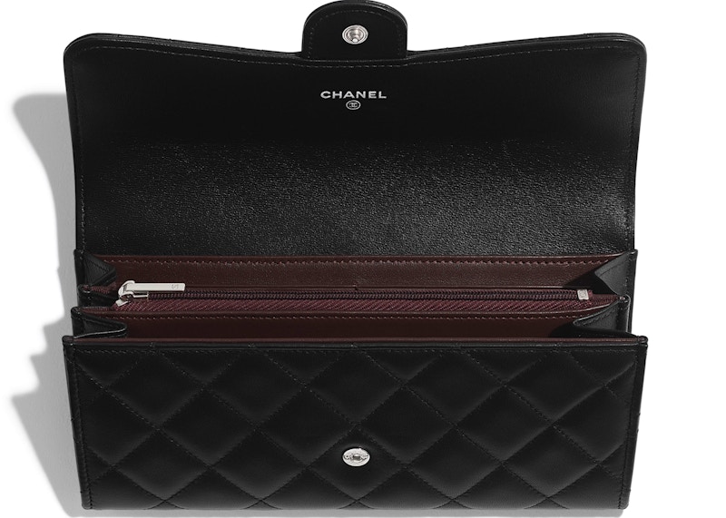 Lookbook 香奈儿经典翻盖长款菱格黑色钱包