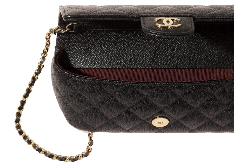 Lookbook シャネル クラシック メガネケース チェーン ブラック
