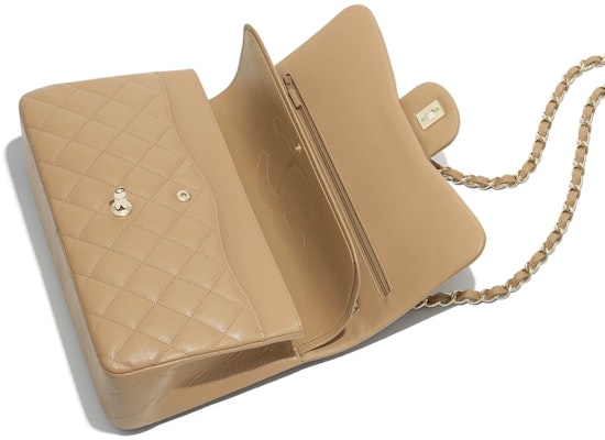 シャネル クラシック ハンドバッグ キルティング ゴールドトーン ラージ ベージュ Lookbook シャネル クラシック ハンドバッグ キルティング ゴールドトーン ラージ ベージュ