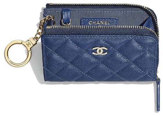 Chanel Classic Key Holder Grained Calfskin Gold-tone Navy Blue Lookbook Chanel Classic Key Holder Grained Calfskin Gold-tone Navy Blue