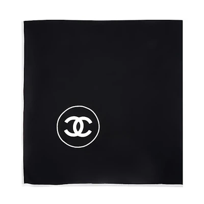 CHANEL Classic Logo Cashmere & Silk Scarf Unisex Black A52032-X01249-C2677