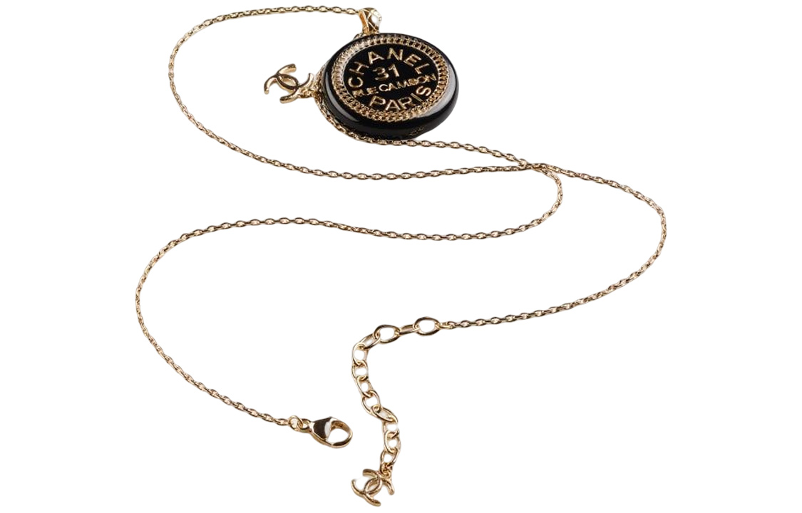 CHANEL Classic Logo Long Metal Necklace Black Gold. AB9012-B08625-NJ193 圖 4