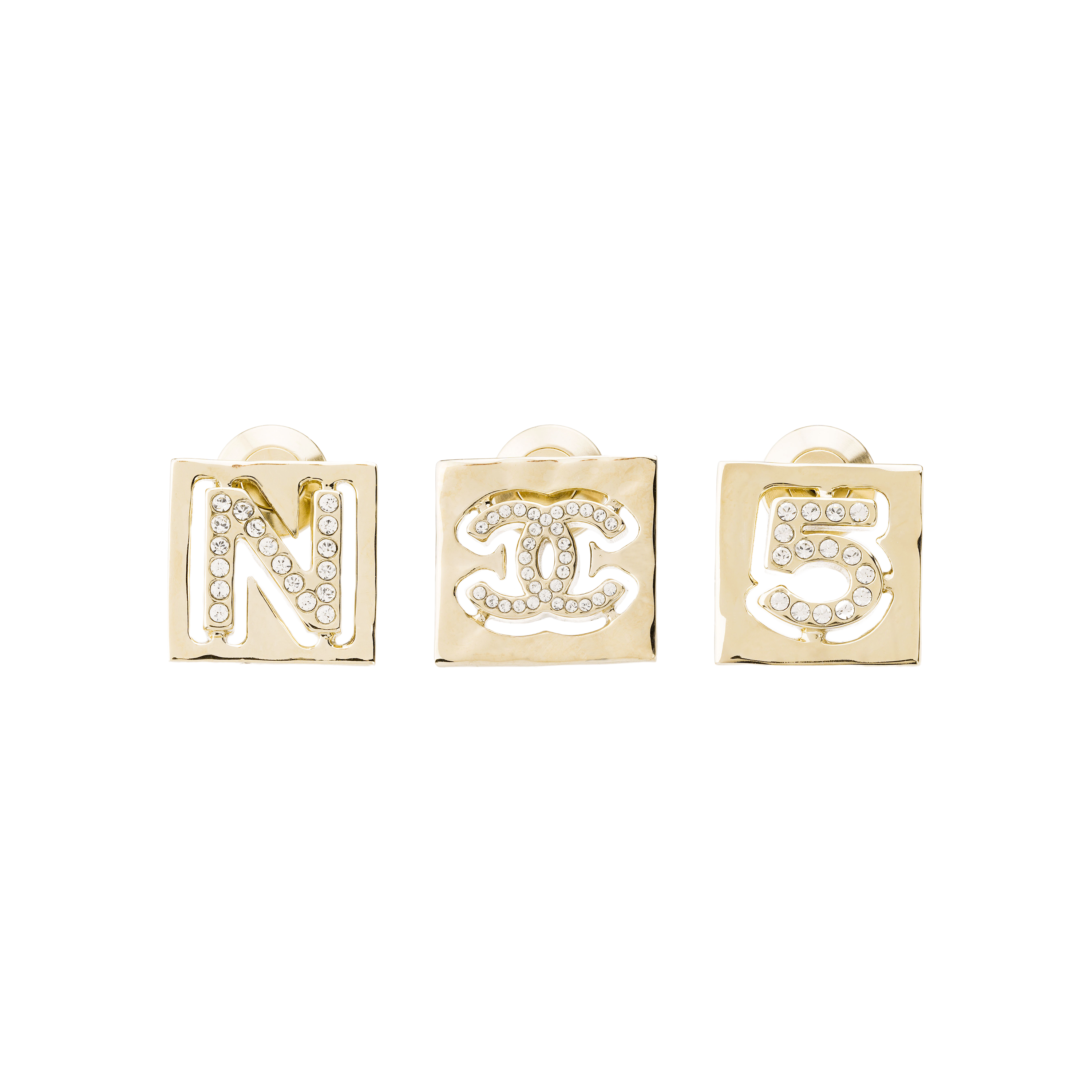 CHANEL Classic Logo Metal Crystal Brooch Set Gold. AB8332-B07718-NG997 圖 2