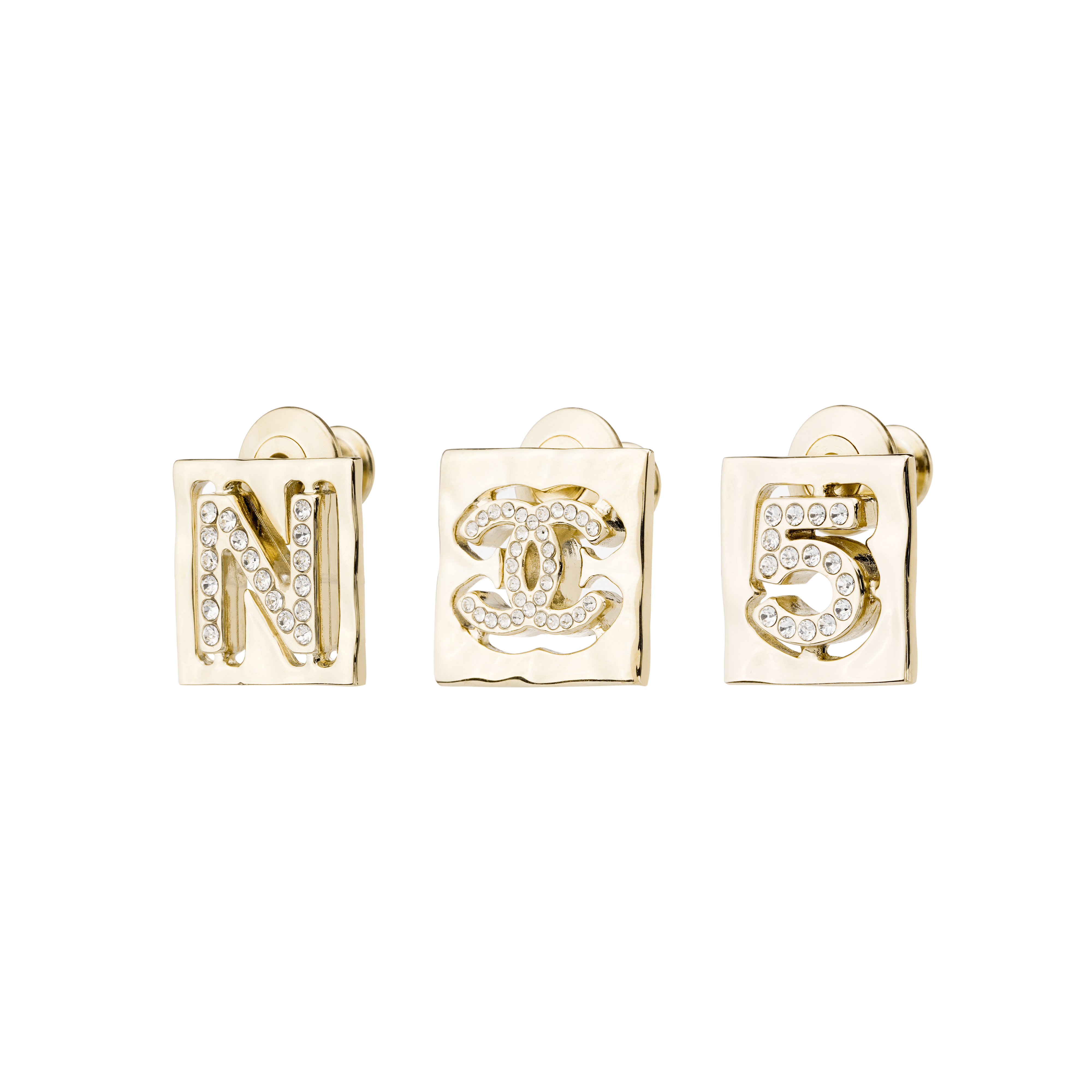 CHANEL Classic Logo Metal Crystal Brooch Set Gold. AB8332-B07718-NG997 圖 4