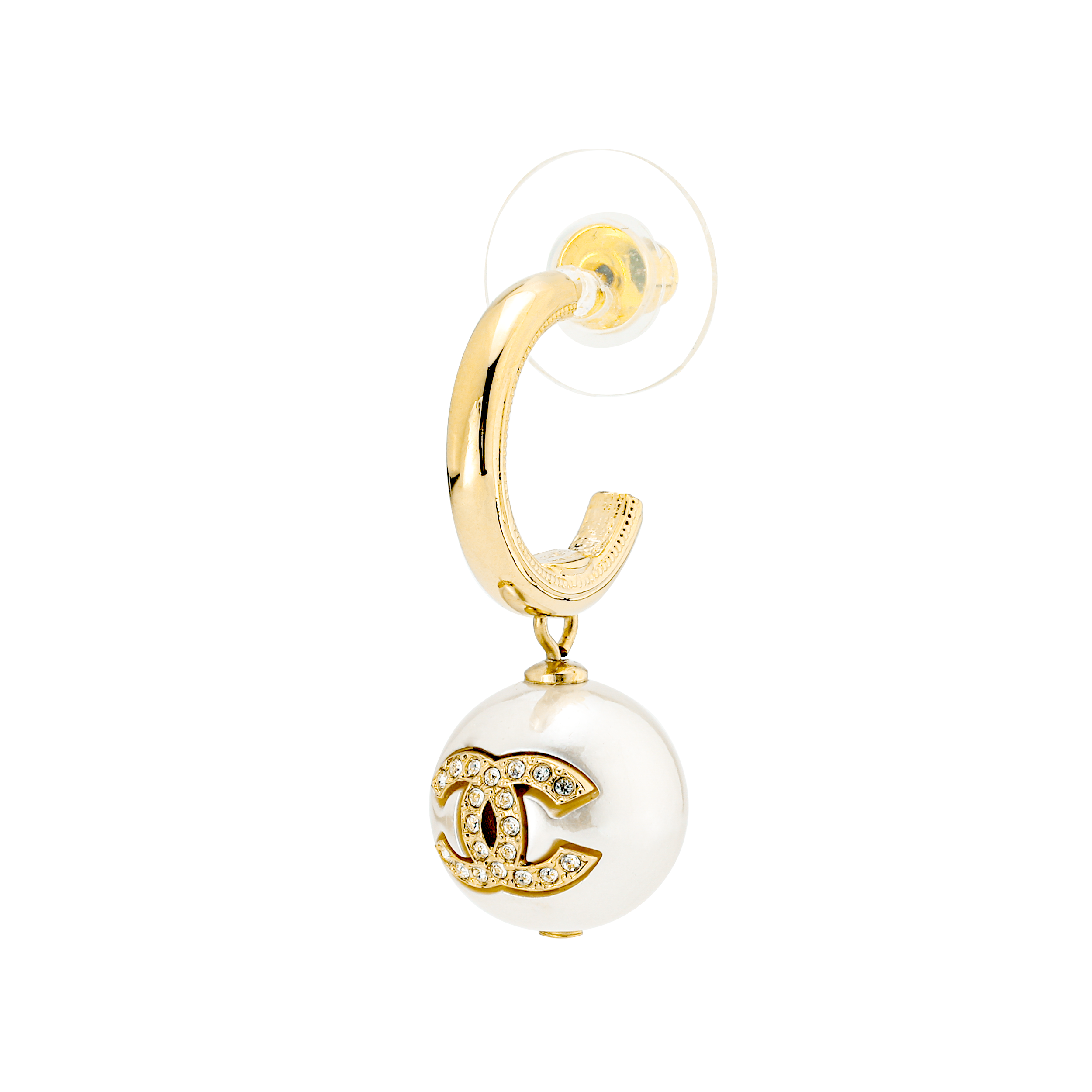 CHANEL Classic Logo Pearl Drop Earrings Gold Pearl White. AB8451-B08257-NI488 圖 2
