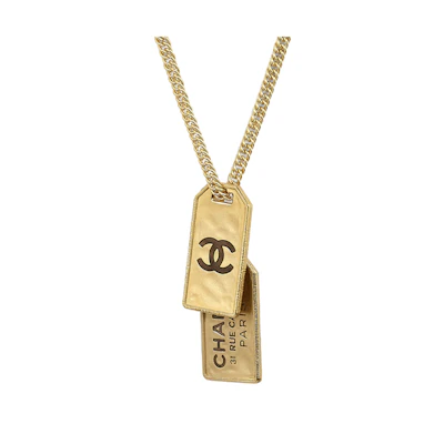 CHANEL Classic Logo Pendant Necklace Gold. AB3098-B01996-N5534