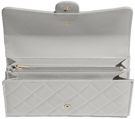 Chanel Classic Long Flap Wallet Grey Lookbook Chanel Classic Long Flap Wallet Grey