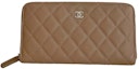 Buy Chanel Classic Long Zipped Wallet Biege (AP0242)