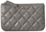 Buy 샤넬 클래식 파우치 미니 A82365 회색
