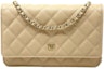 Buy シャネル クラシック キルティング キャビアレザー WOC クロスボディバッグ ベージュ