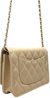 Lookbook Chanel Klasik Quilted Caviar Kulit WOC Beg Selempang Beige