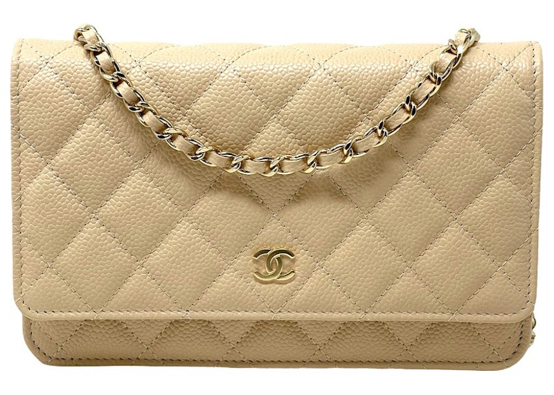 Chanel Classic Quilted WOC Crossbody Bag Beige