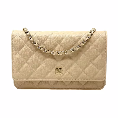 Chanel Classic Quilted WOC Crossbody Bag Beige