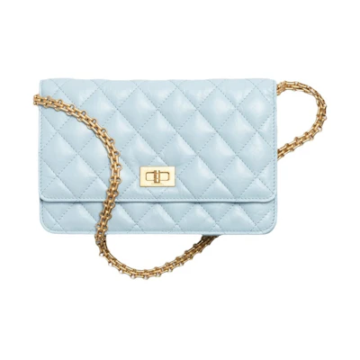 Chanel Classic Quilted WOC Crossbody Bag Light Blue