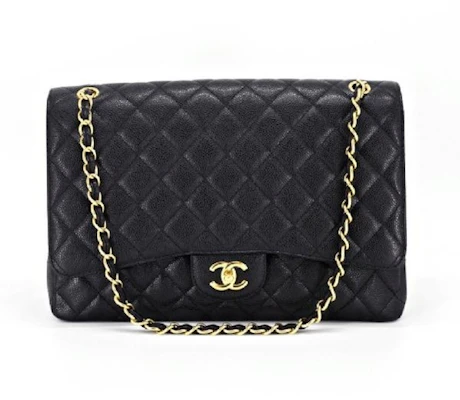 Chanel Klasik Single Flap Quilted Caviar Nada Emas Maxi Hitam Buy Chanel Klasik Single Flap Quilted Caviar Nada Emas Maxi Hitam